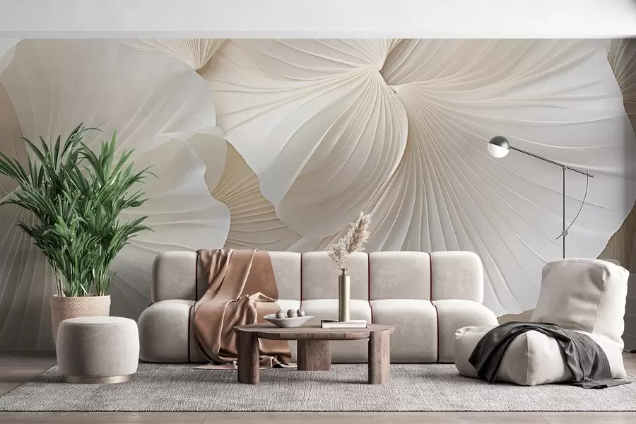 fototapet petale, flori, alb, crem, textură, tandrețe, decorativ w04216