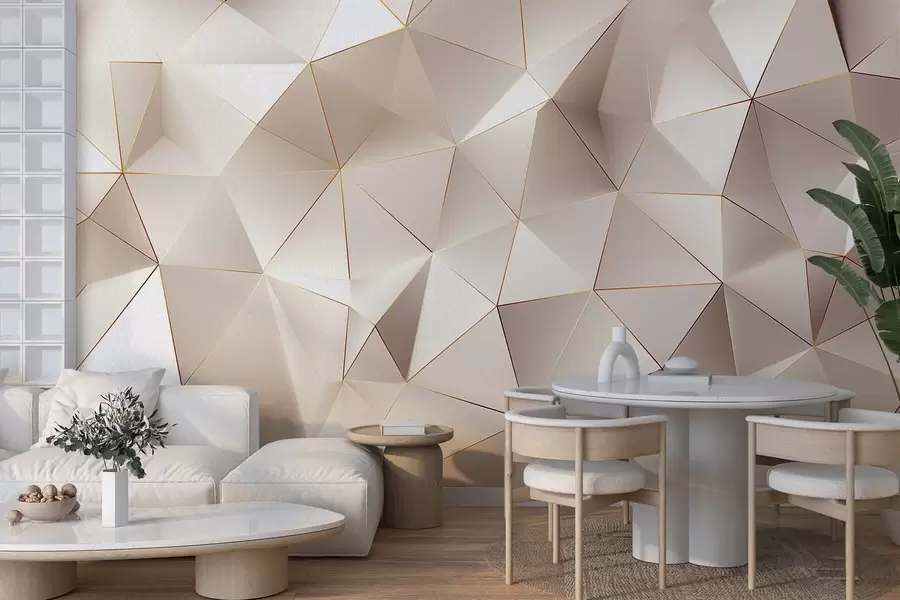 fototapet geometrie, abstracție, lumină, fațete, model, structură w04236v1