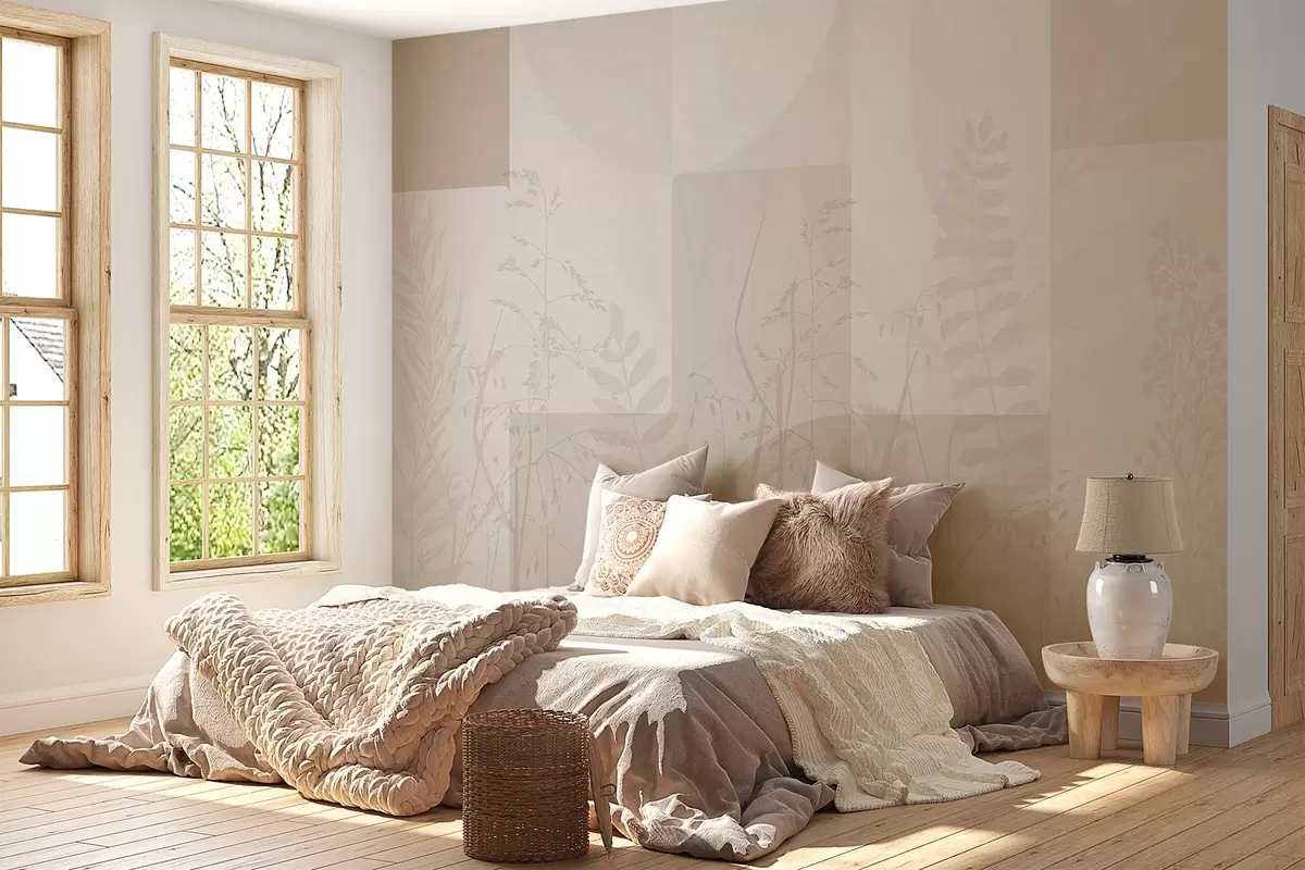 fototapet Abstracție cu plante, geometrie w04240