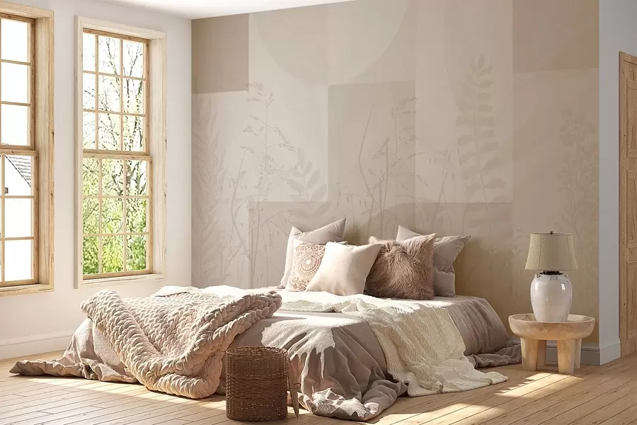 fototapet Abstracție cu plante, geometrie w04240