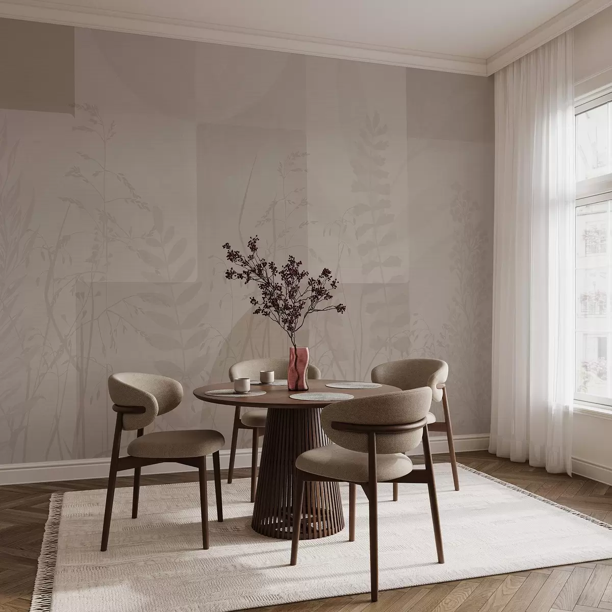 fototapet Abstracție cu plante, geometrie w04240