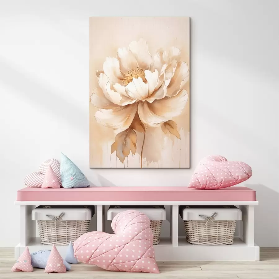 Tablouri Floare bej cu frunze s45082