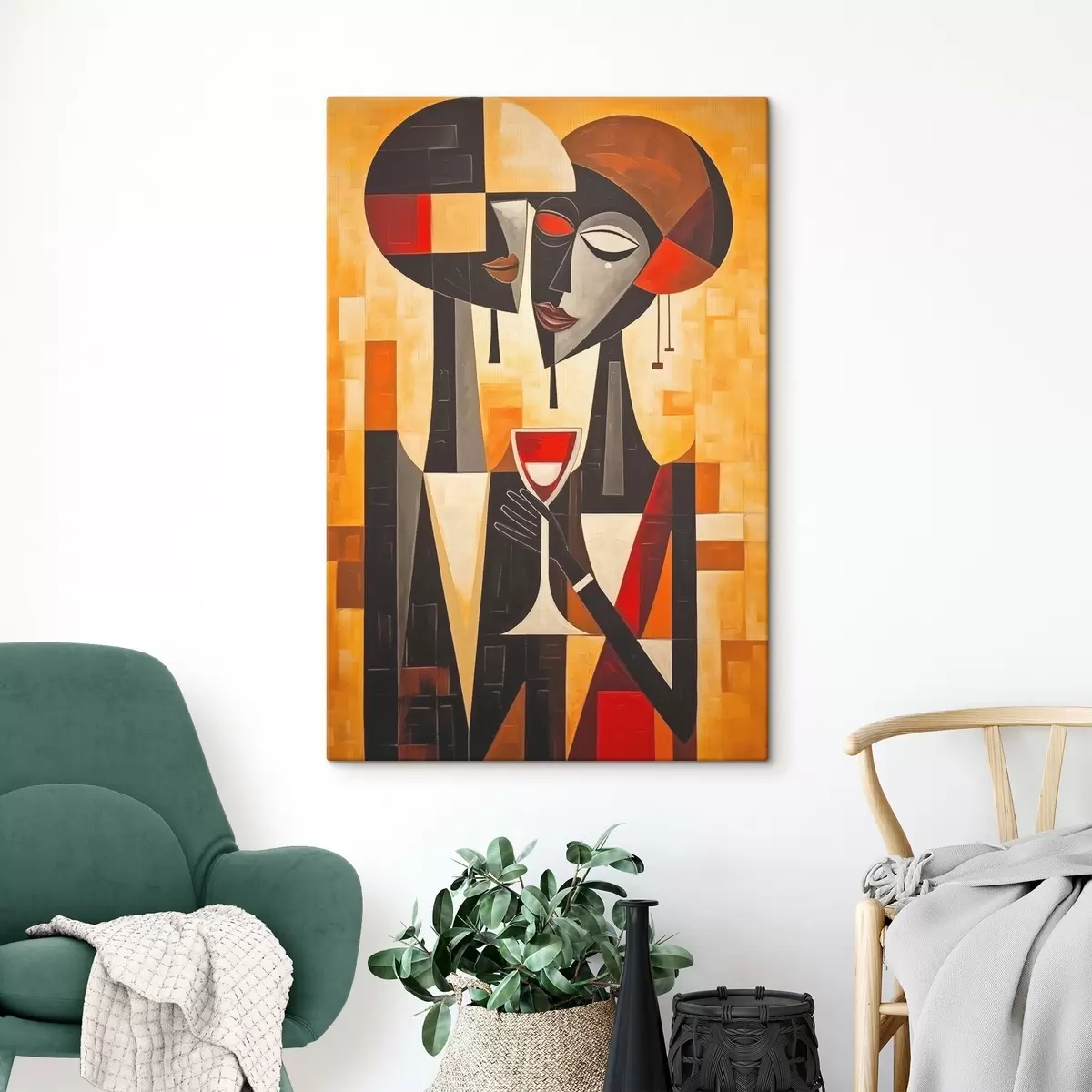 Tablouri Două cu sticlă cubistă s45085