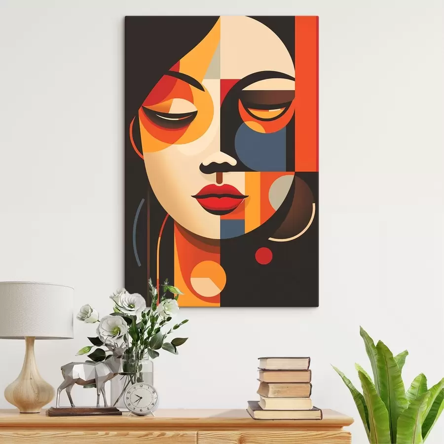 Tablouri Chip feminin geometric în culori calde s45087