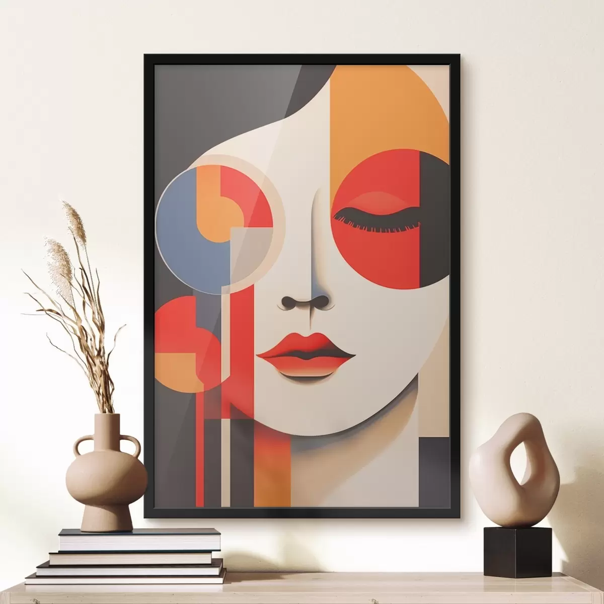 Poster Față abstractă în forme geometrice f45086