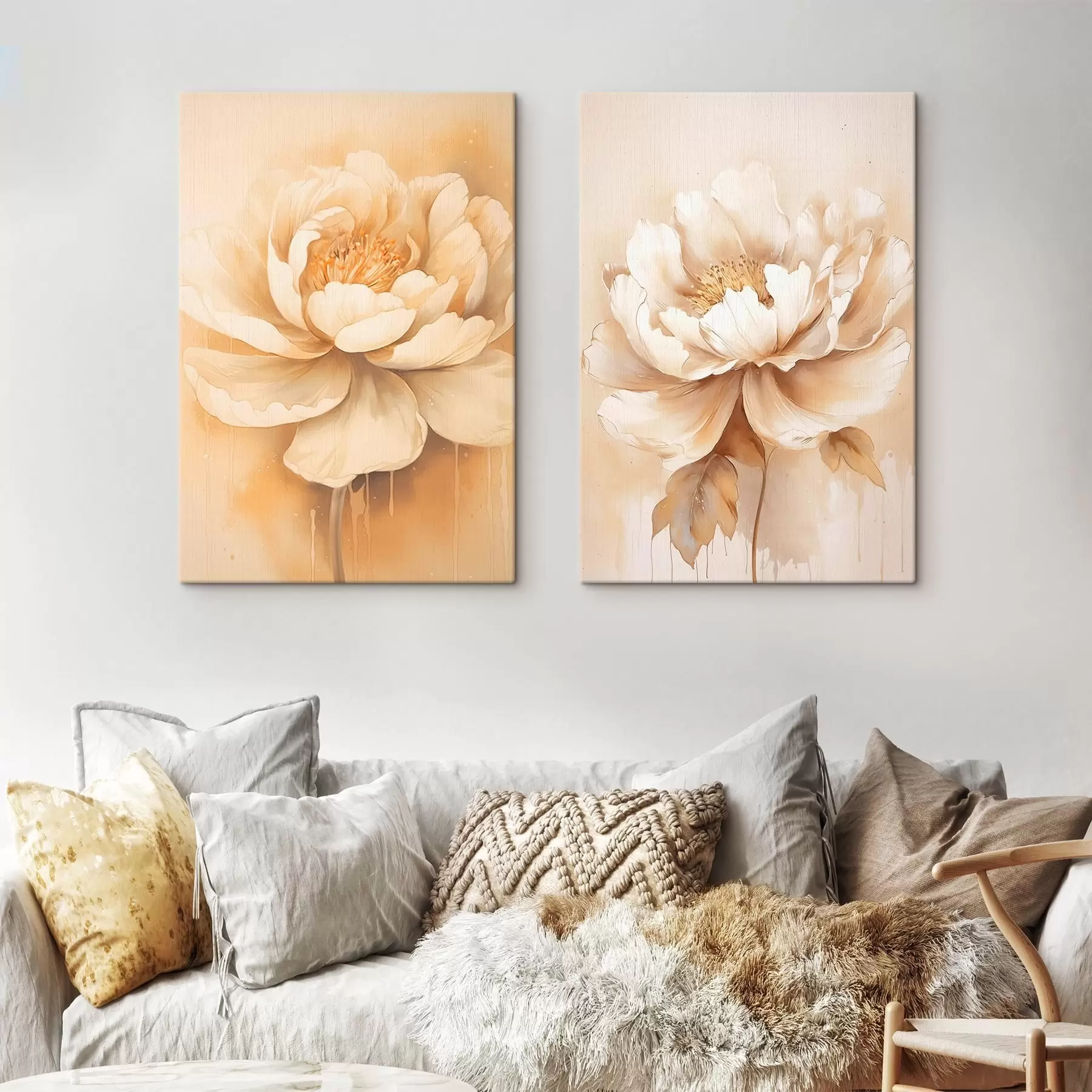 Tablouri Flori bej m00499