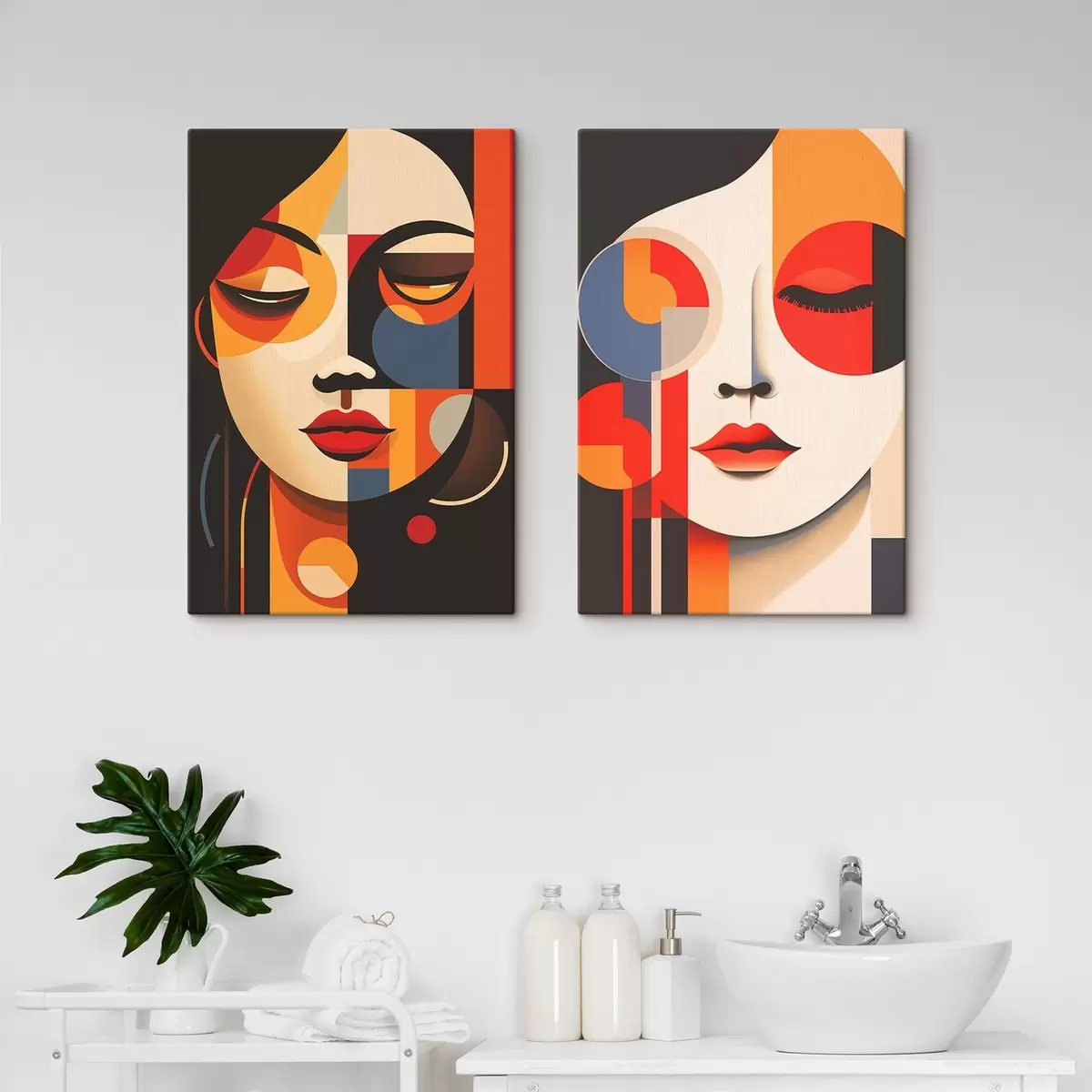 Tablouri Portrete geometrice de femei m00501