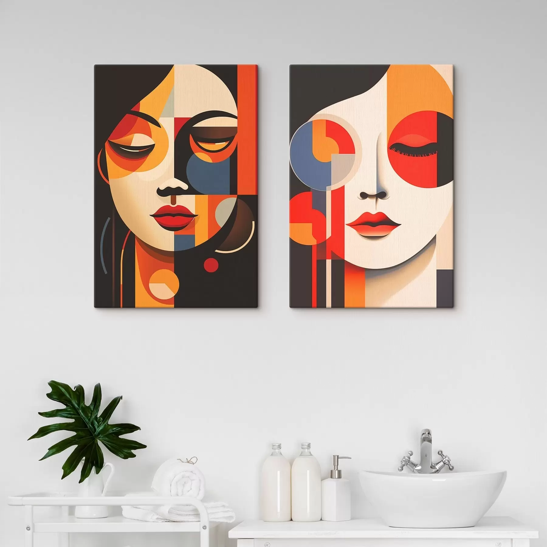 Tablouri Portrete geometrice de femei m00501