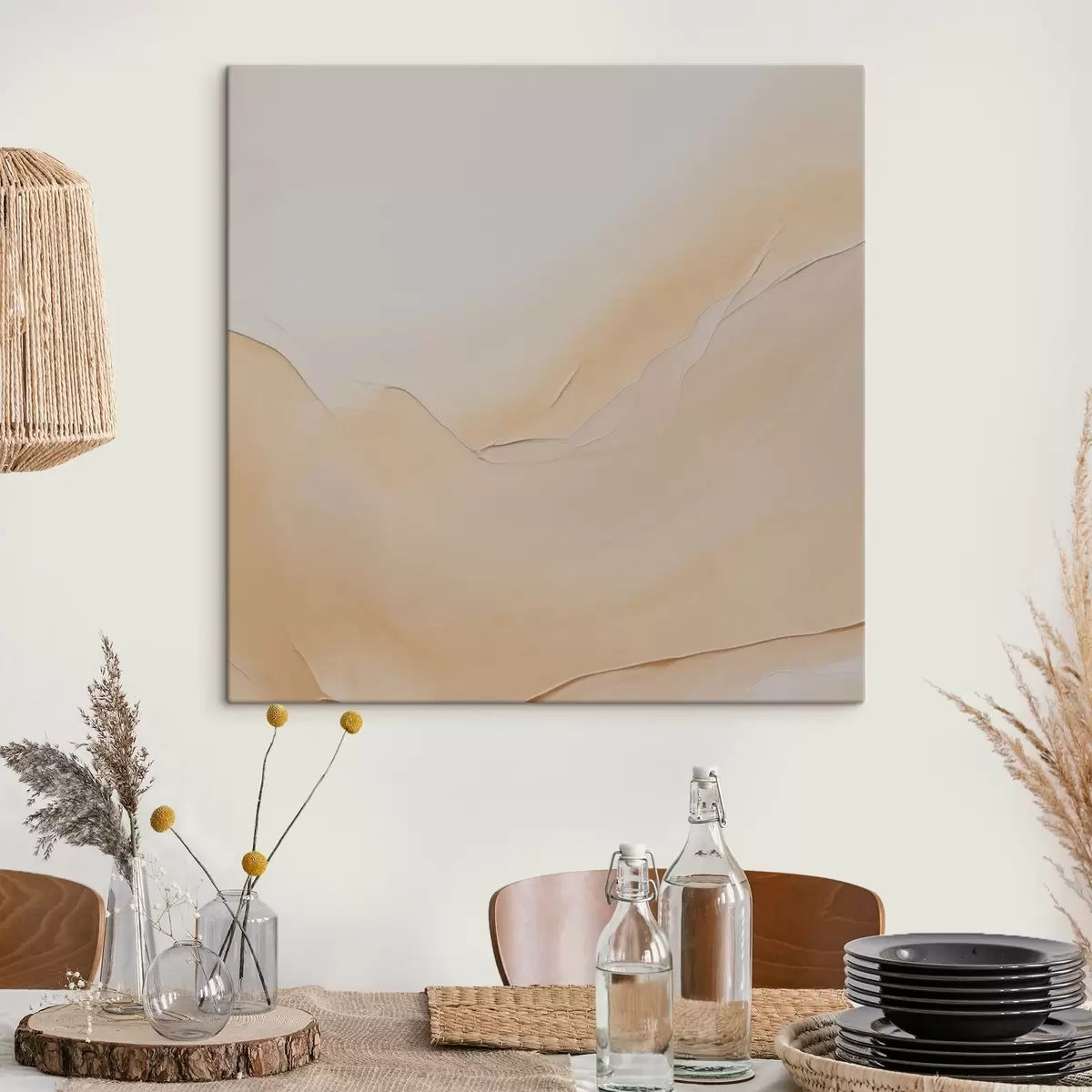 Tablouri artă lichidă, linii curgătoare, tonuri pastelate, flux natural, paletă caldă, gradient s45106