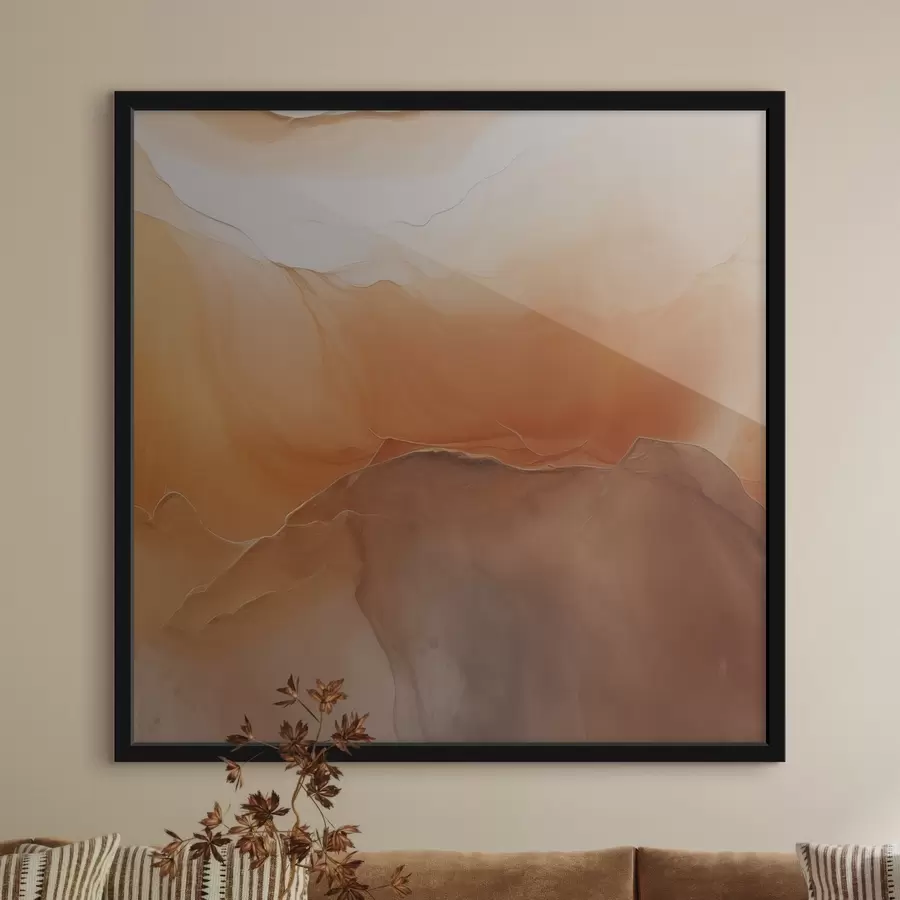 fototapet abstract neutru, culori de nisip, curbe blânde, textură vizuală, efect de curgere f45108