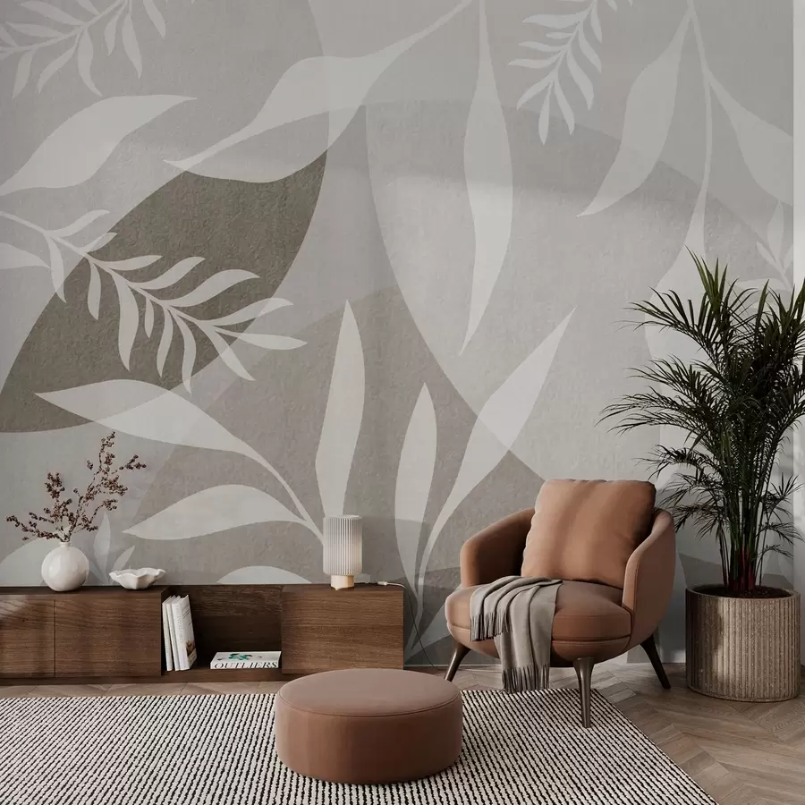 fototapet Siluete de crengi pe un fundal de cercuri abstracte w04270v1