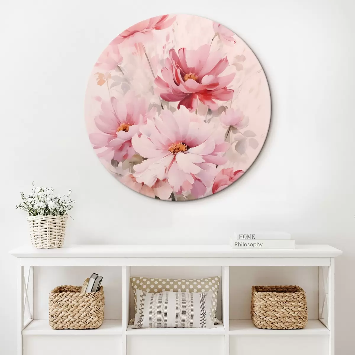 Picturi rotunde Buchet de flori imitație pictura r45120