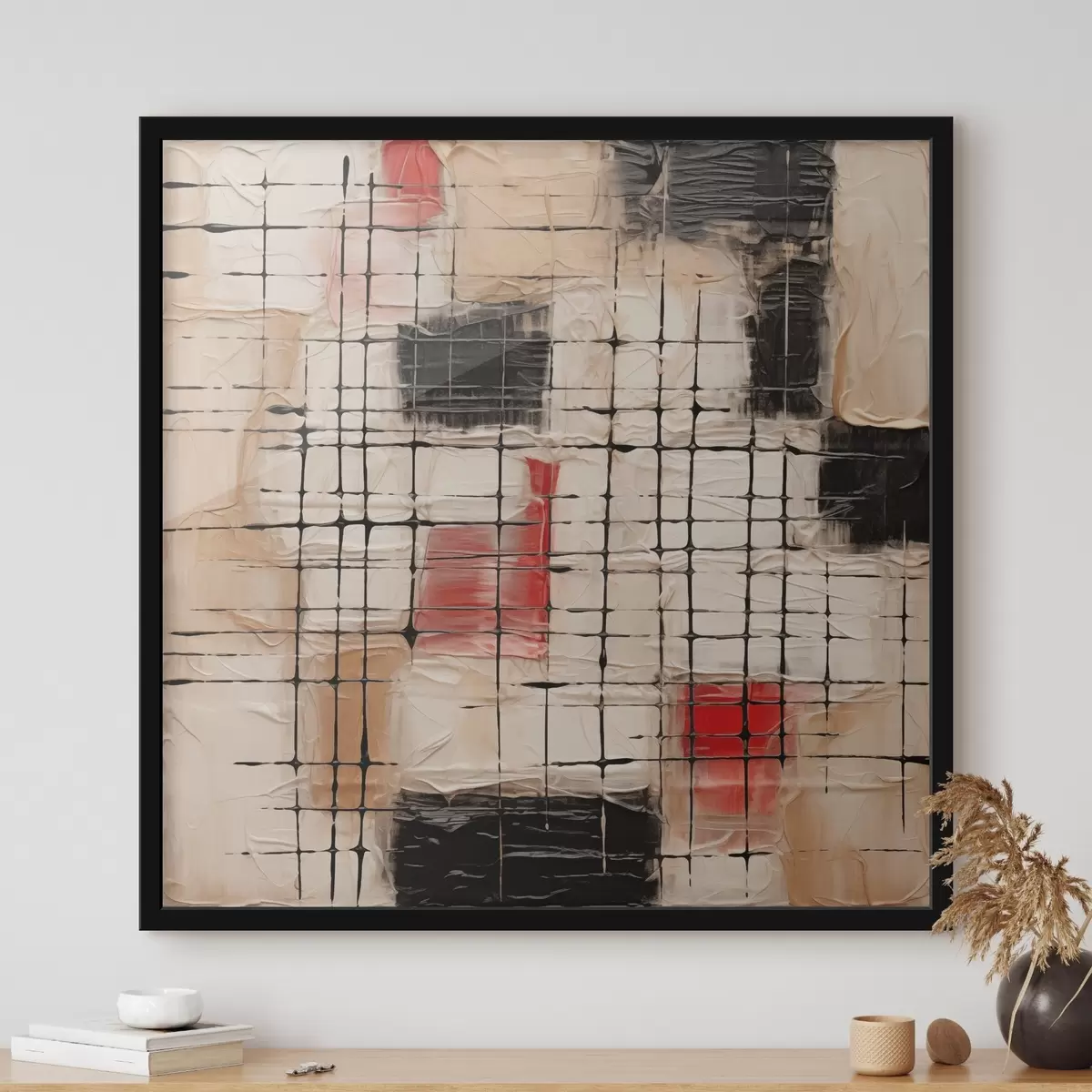 Poster Abstracție cu linii și imitație de tușe f45122