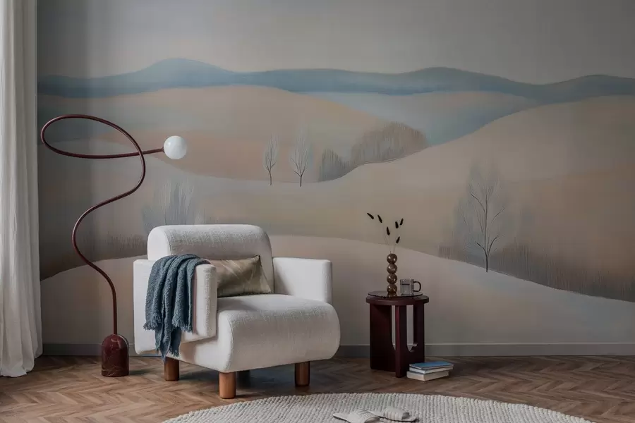 fototapet peisaj în stilul unui desen pastel w04077