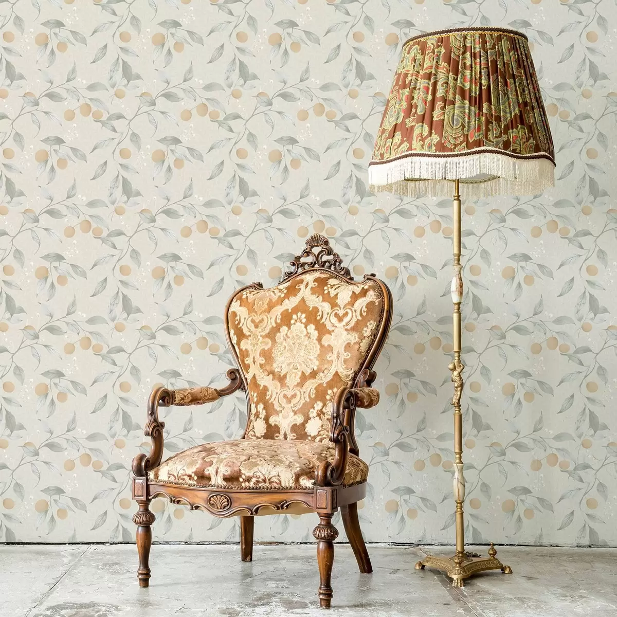 Wallpaper Ramuri ușoare cu fructe de padure portocalii a00344