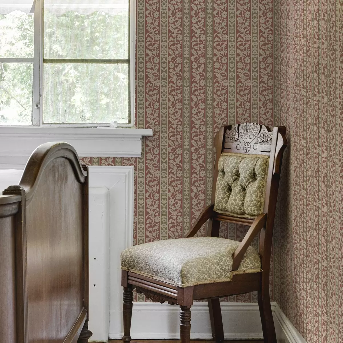 Wallpaper Dungi verticale retro cu model floral a00362