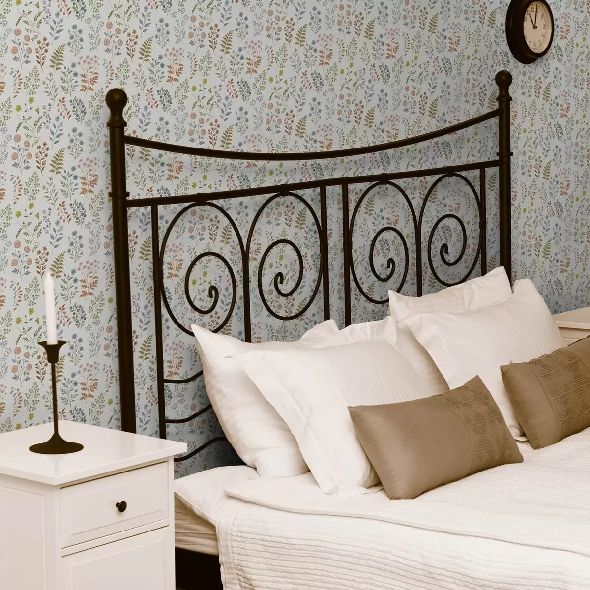 Wallpaper Plante colorate pe un fundal alb în carouri a00413