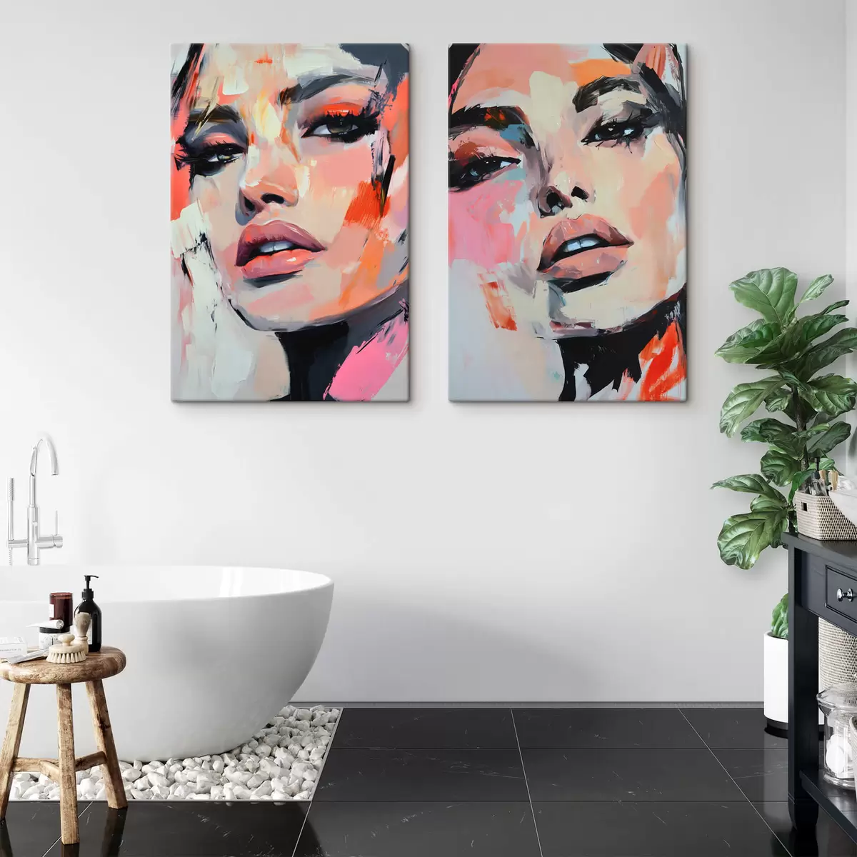 Tablouri Portrete de femei cu imitații de lovituri m00508