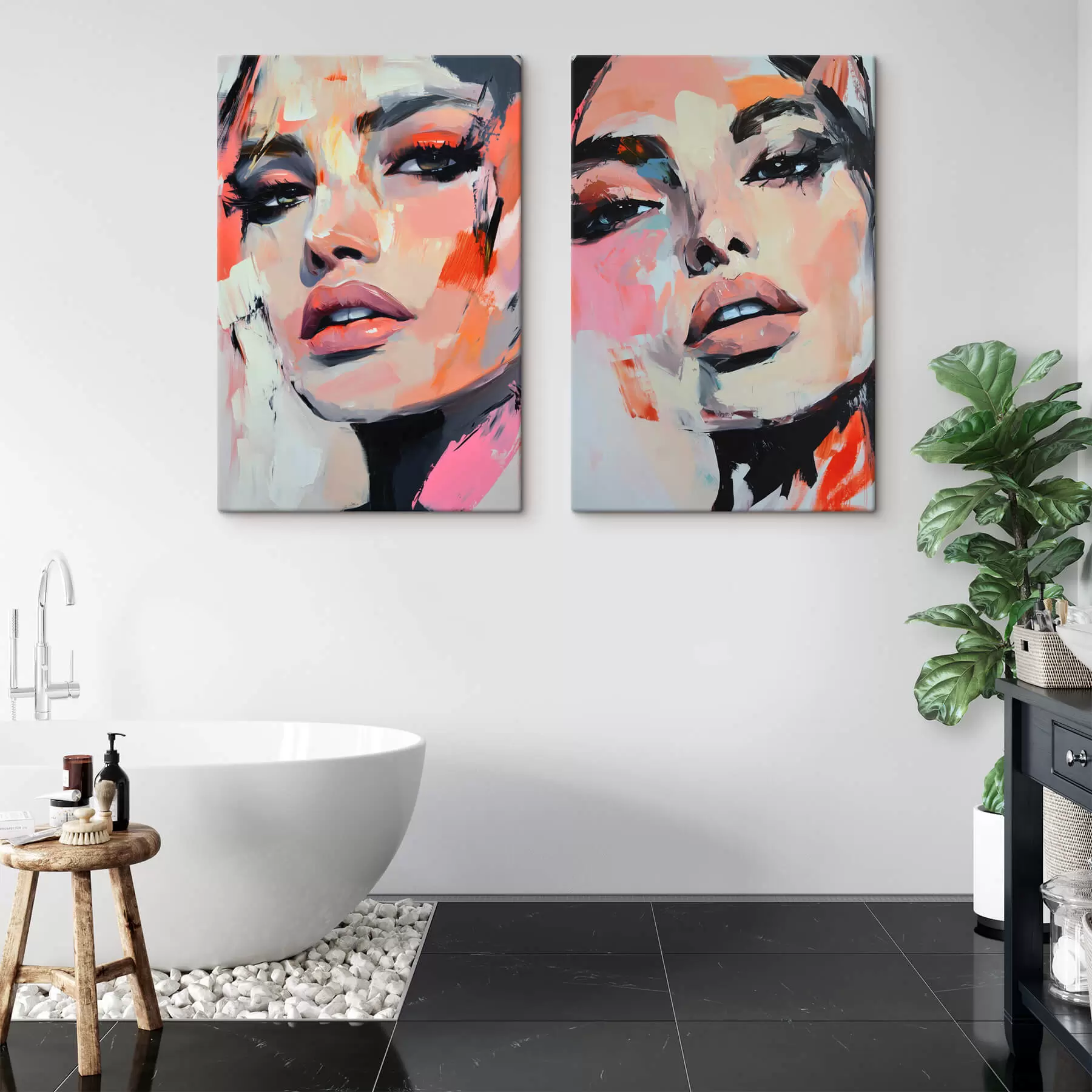 Tablouri Portrete de femei cu imitații de lovituri m00508