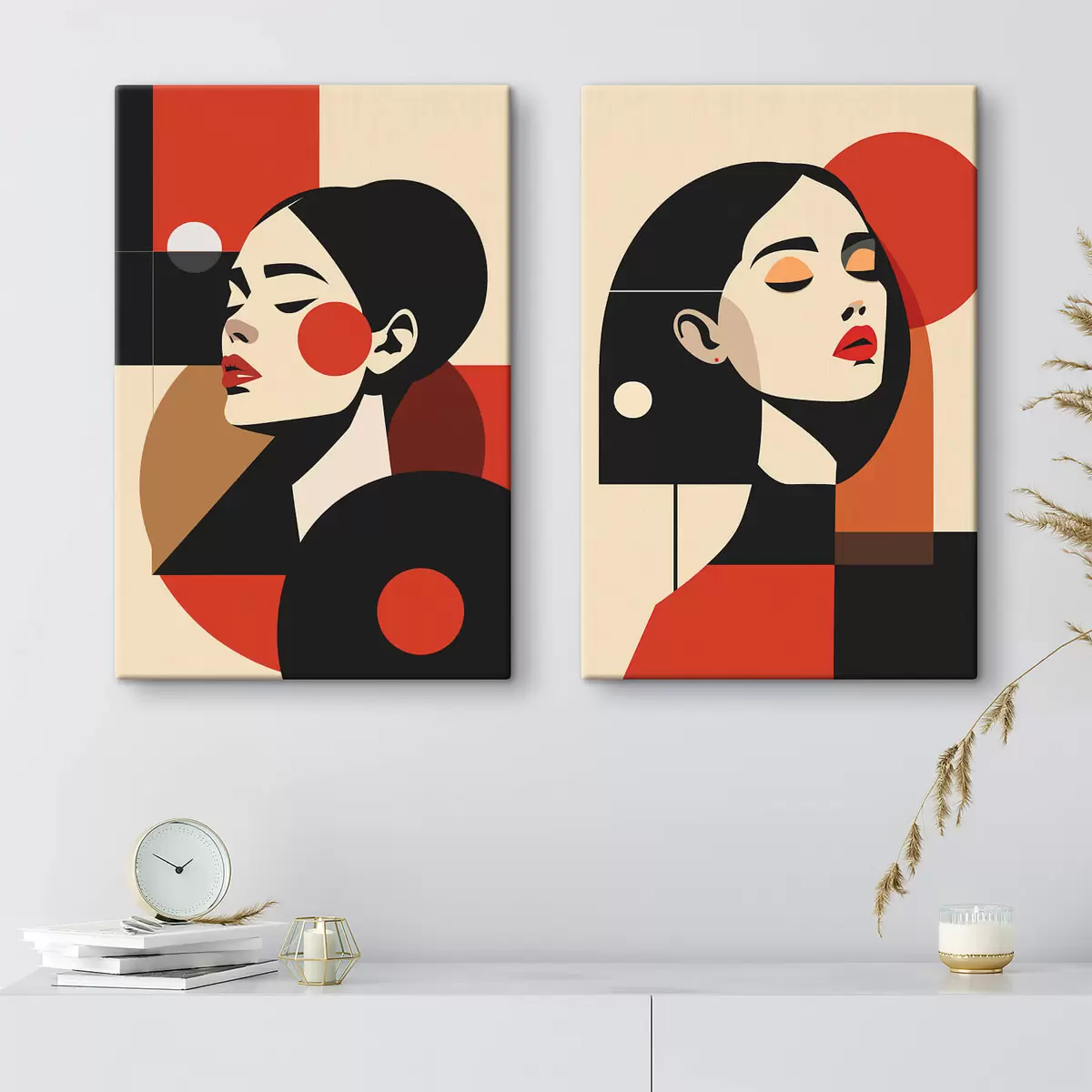 Tablouri Portrete de femei în stilul Bauhaus m00516