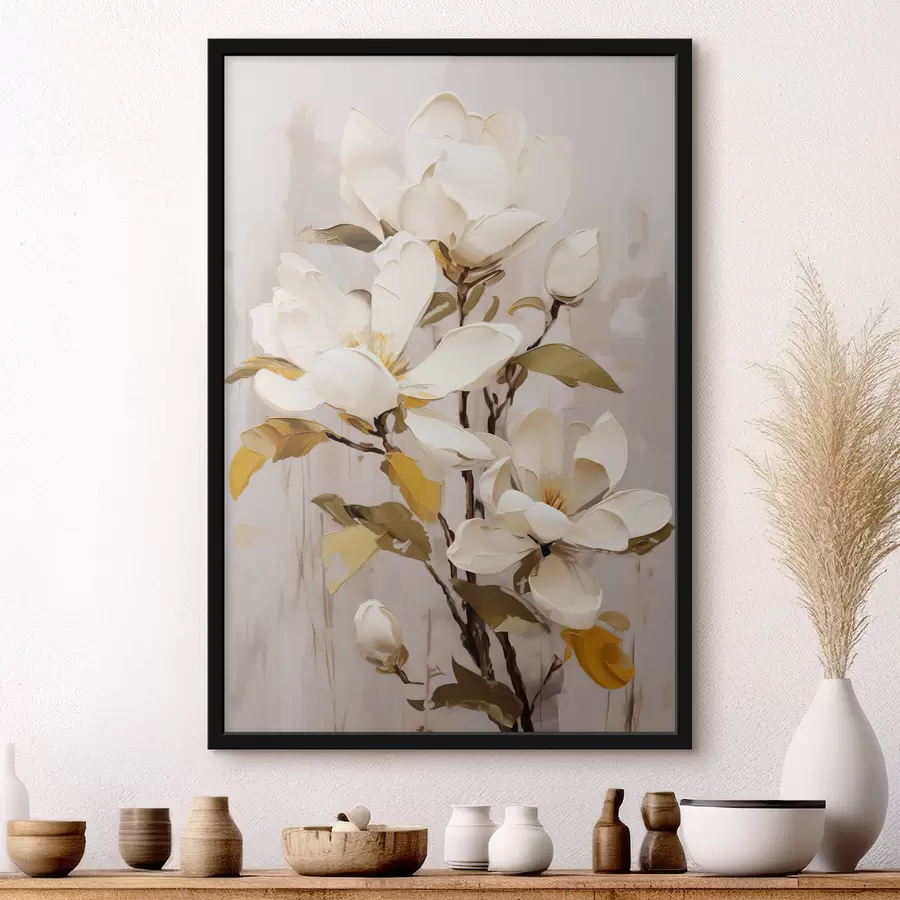 fototapet O ramură abstractă cu Magnolia f44300