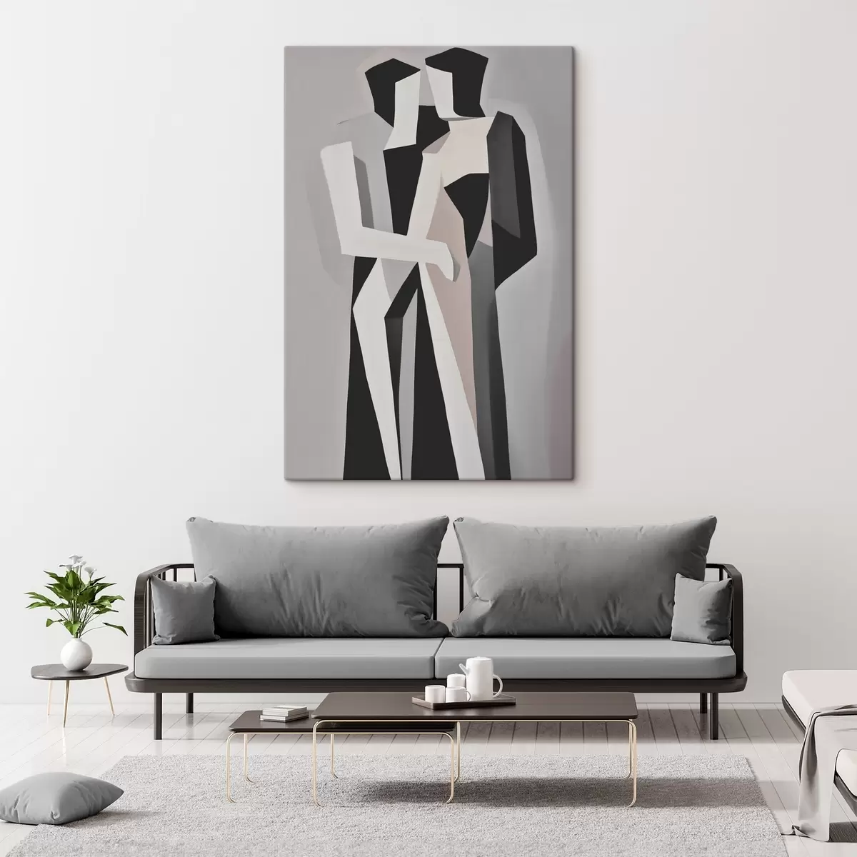 Tablouri Figuri abstracte în monocrom s45155