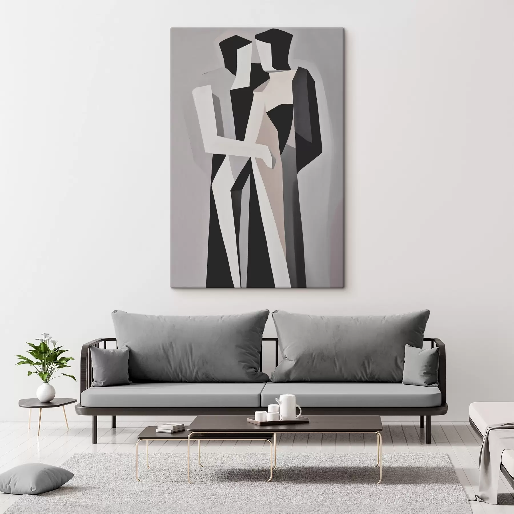 Tablouri Figuri abstracte în monocrom s45155