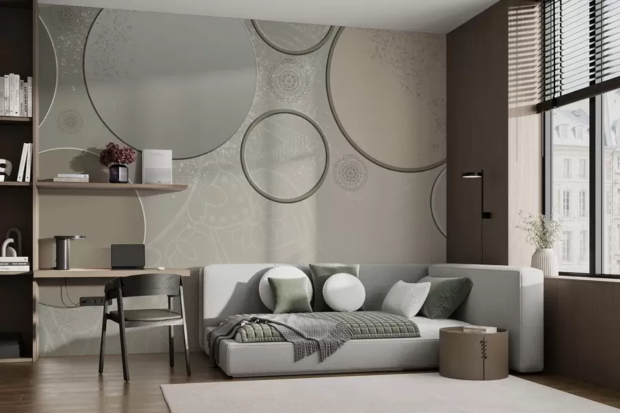 fototapet Varietate de cercuri pe un fundal translucid w09181