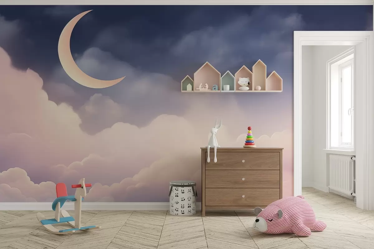 fototapet Norii și luna w04330