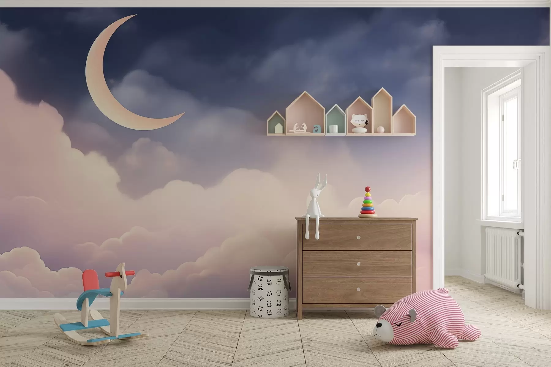 fototapet Norii și luna w04330