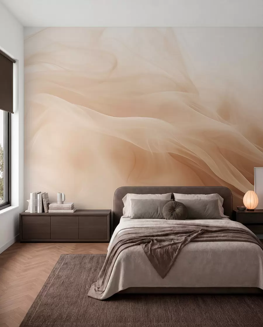 fototapet Valuri fumurii bej în stil abstract w09273
