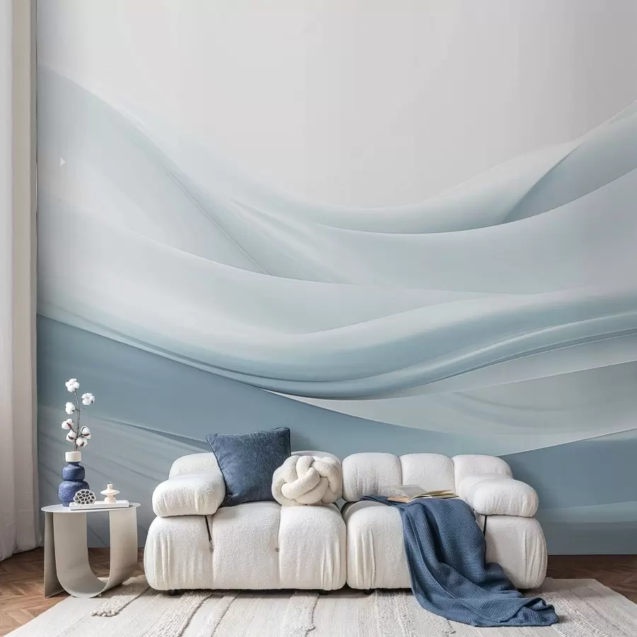 fototapet Albastru tesatura valuri în stil abstract minimalist w09279v2