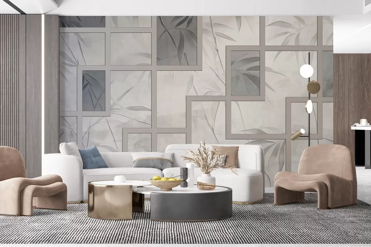 fototapet Bambus și geometrie w04319