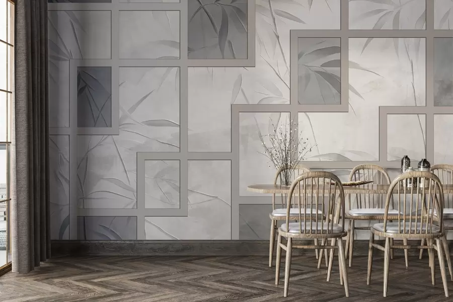 fototapet Bambus și geometrie w04319