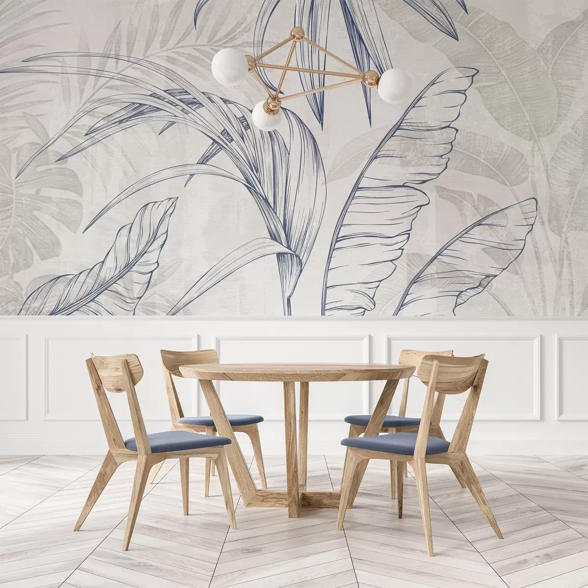 fototapet Frunze pe fundal cu blur imitație și textura w04362v1