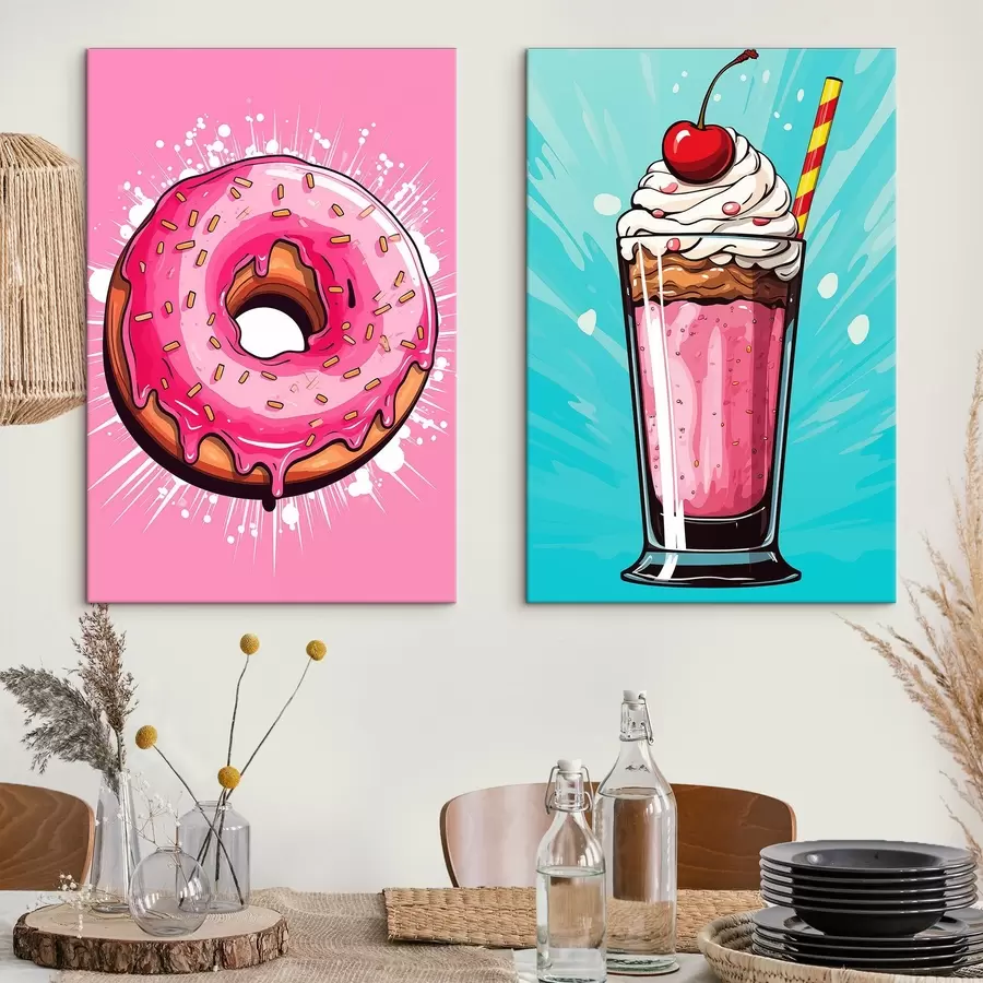 Tablouri Donut și milkshake m00553