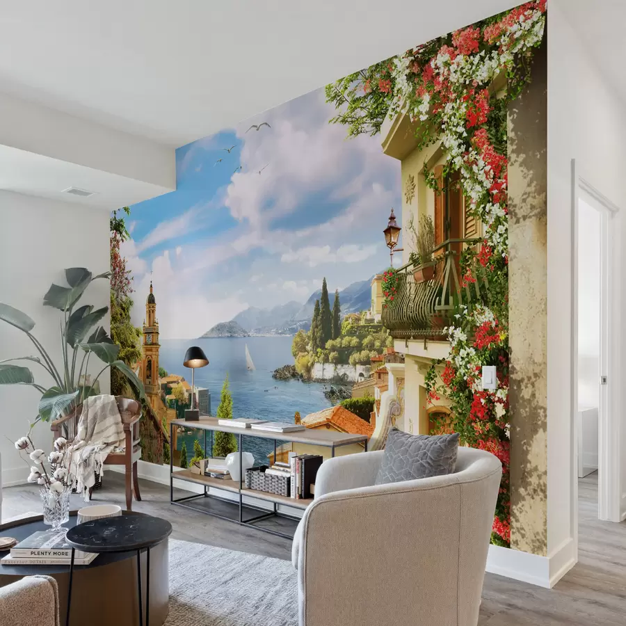 fototapet Apă, plantă și nor u68056