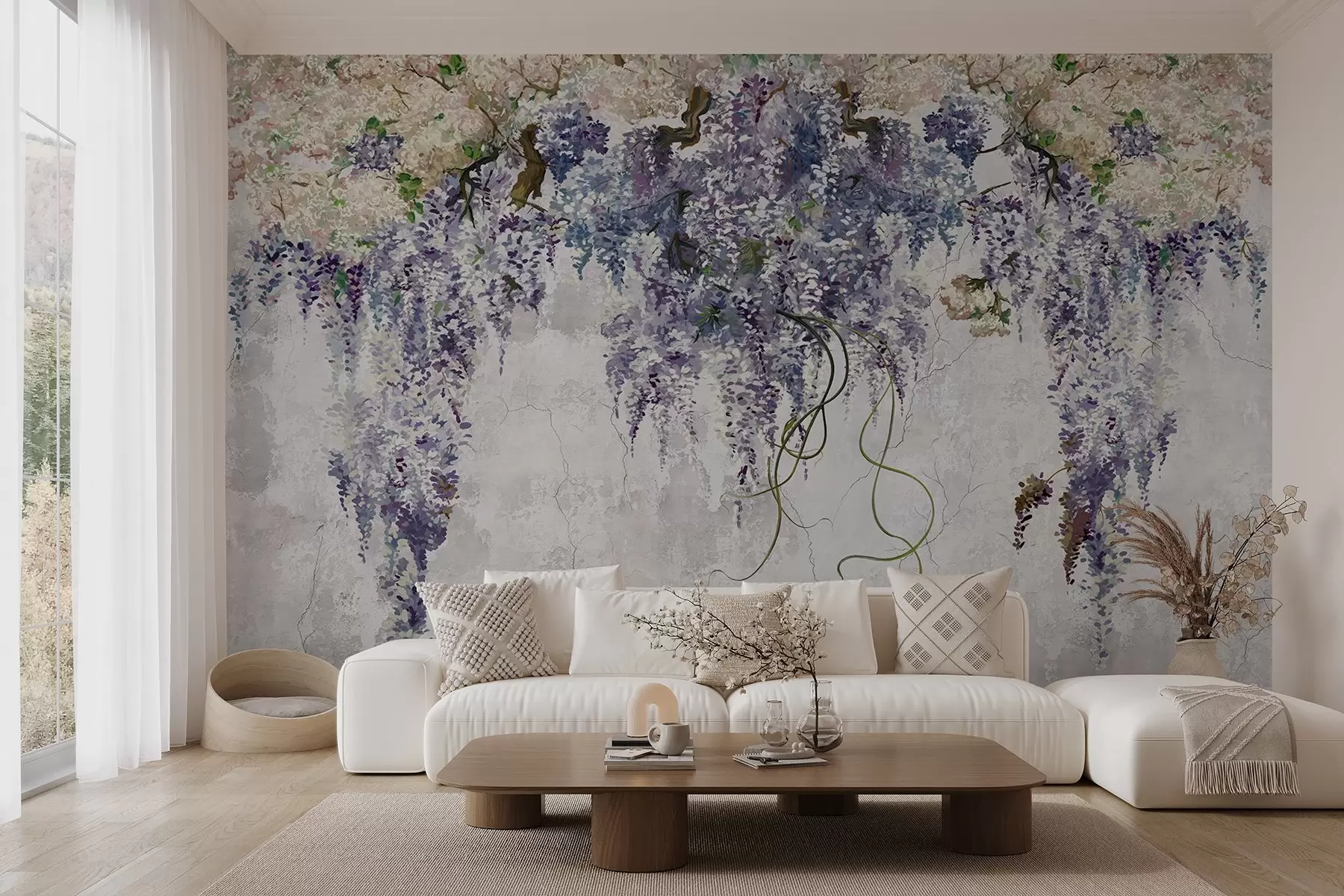 fototapet Ramuri de liliac Boho u71720