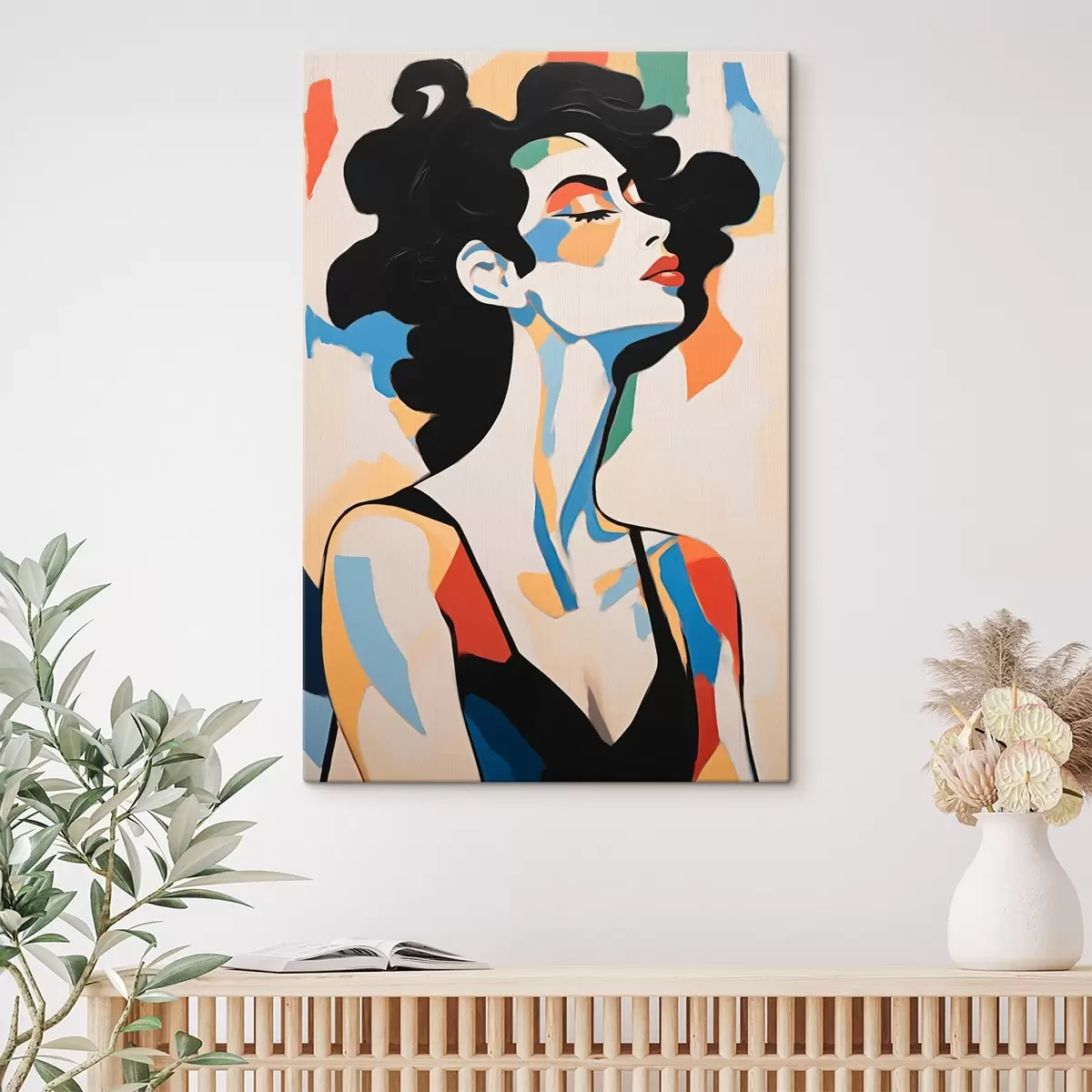 Tablouri Portret abstract al unei femei cu imitație de tușe s45233