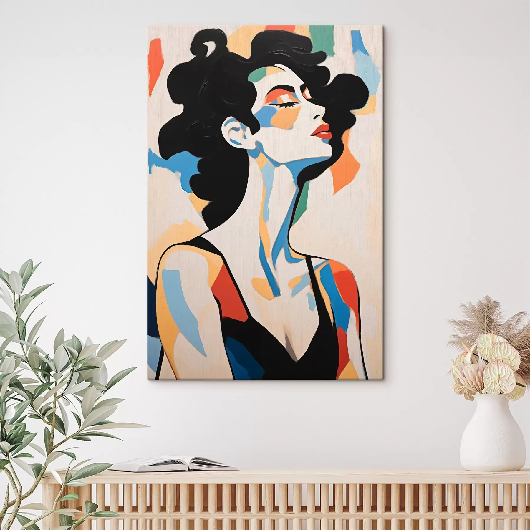 Tablouri Portret abstract al unei femei cu imitație de tușe s45233