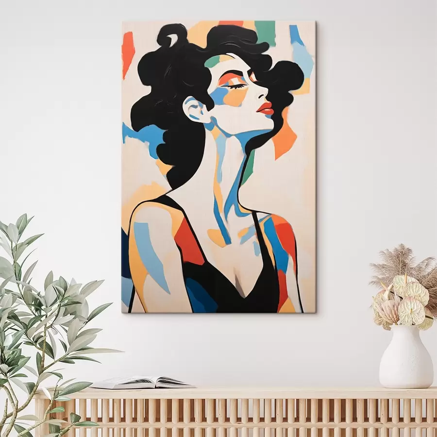 Tablouri Portret abstract al unei femei cu imitație de tușe s45233