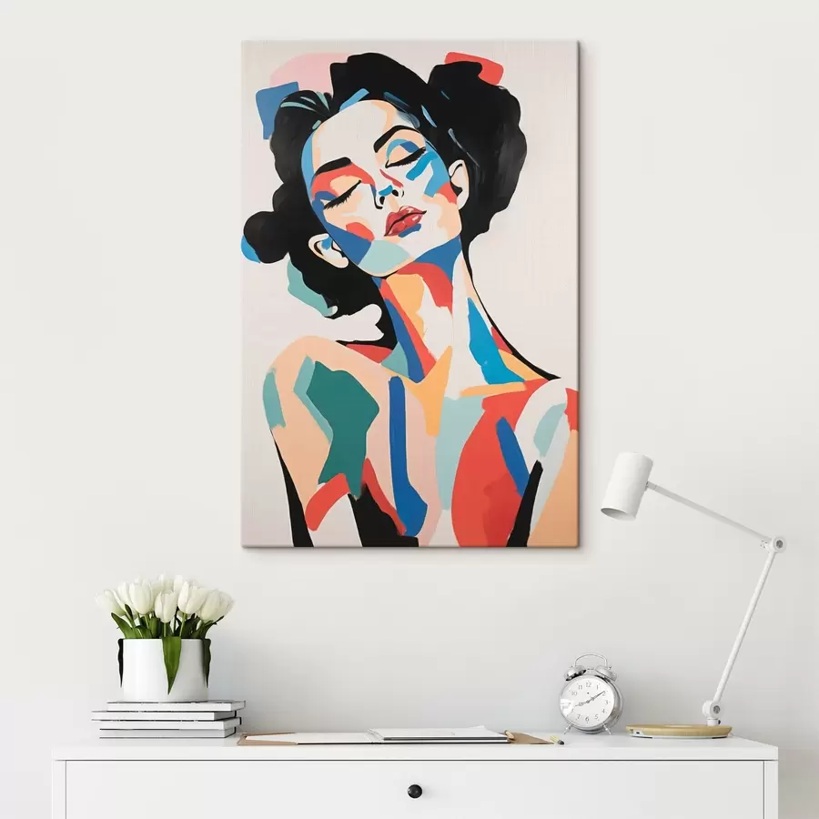 Tablouri Portret abstract al unei femei cu imitație de tușe s45234