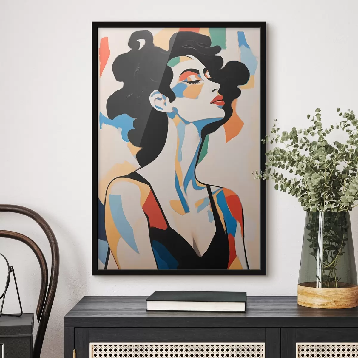 Poster Portret abstract al unei femei cu imitație de tușe f45233