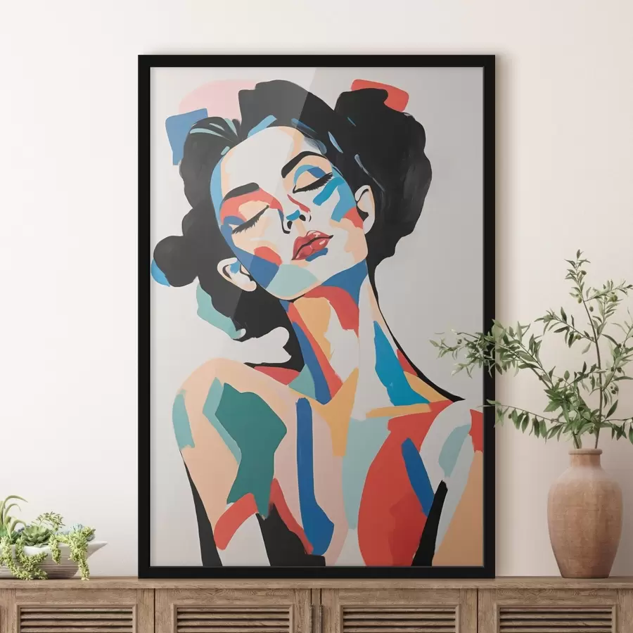 fototapet Portret abstract al unei femei cu imitație de tușe f45234