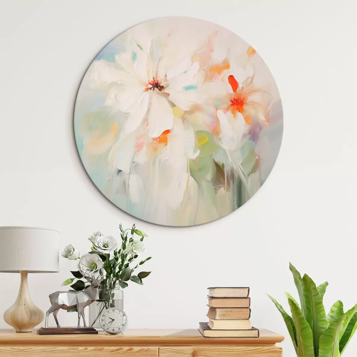 Picturi rotunde Flori pictura imitație r45306