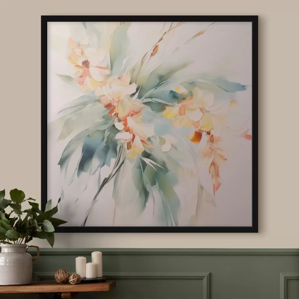 Poster Flori abstracte în frunziș f45305