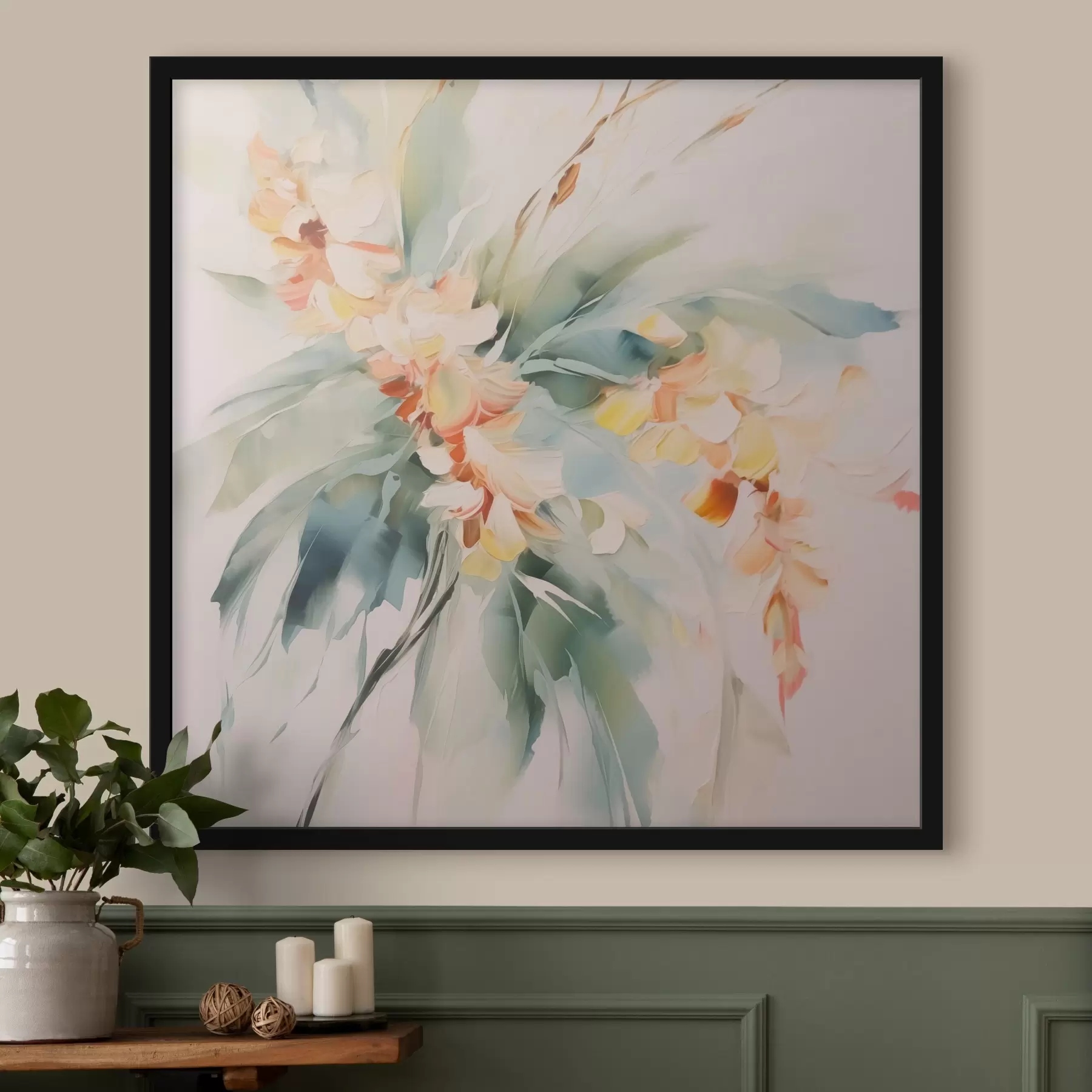 fototapet Flori abstracte în frunziș f45305