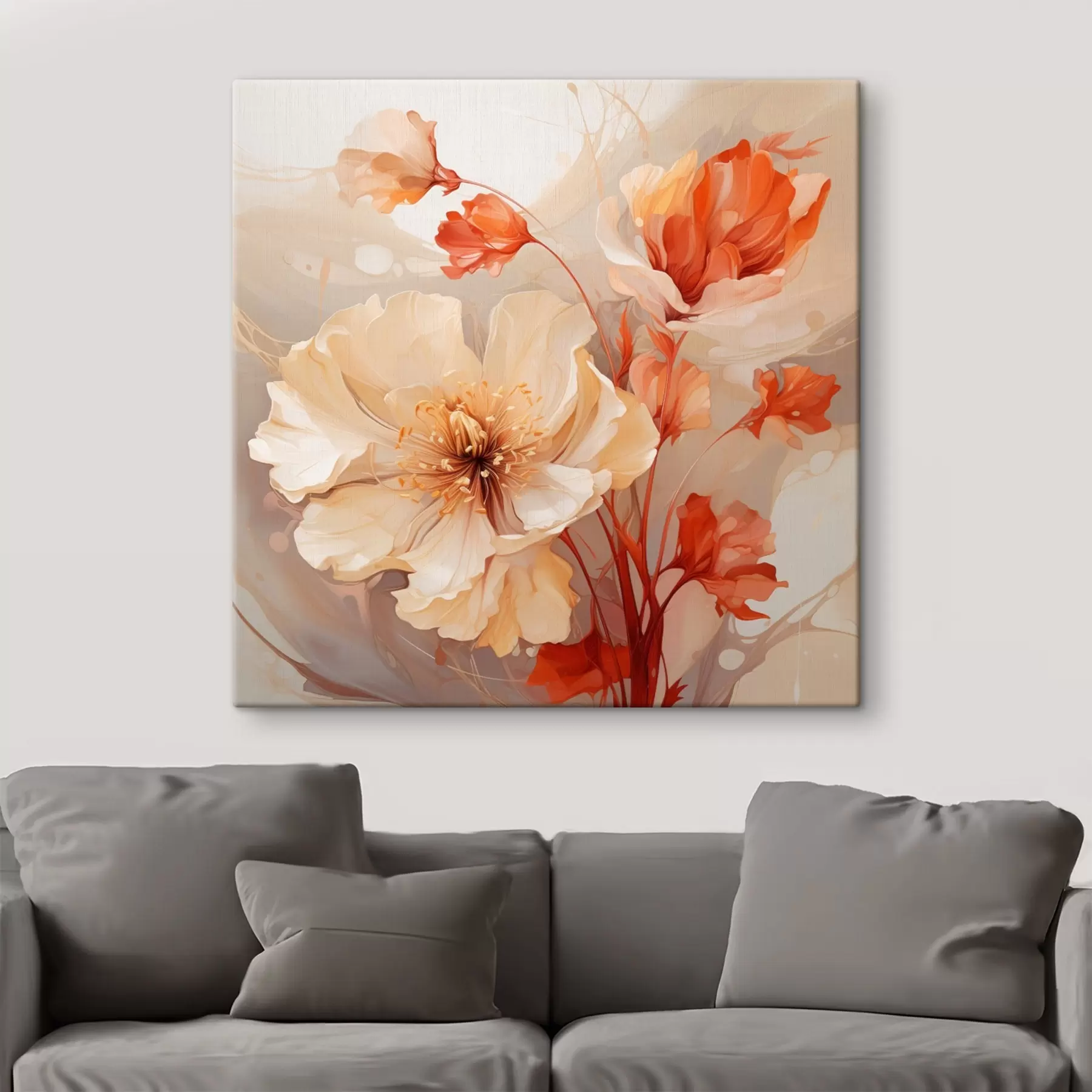 fototapet Flori magice în tonuri pastelate în stil de vis s45042