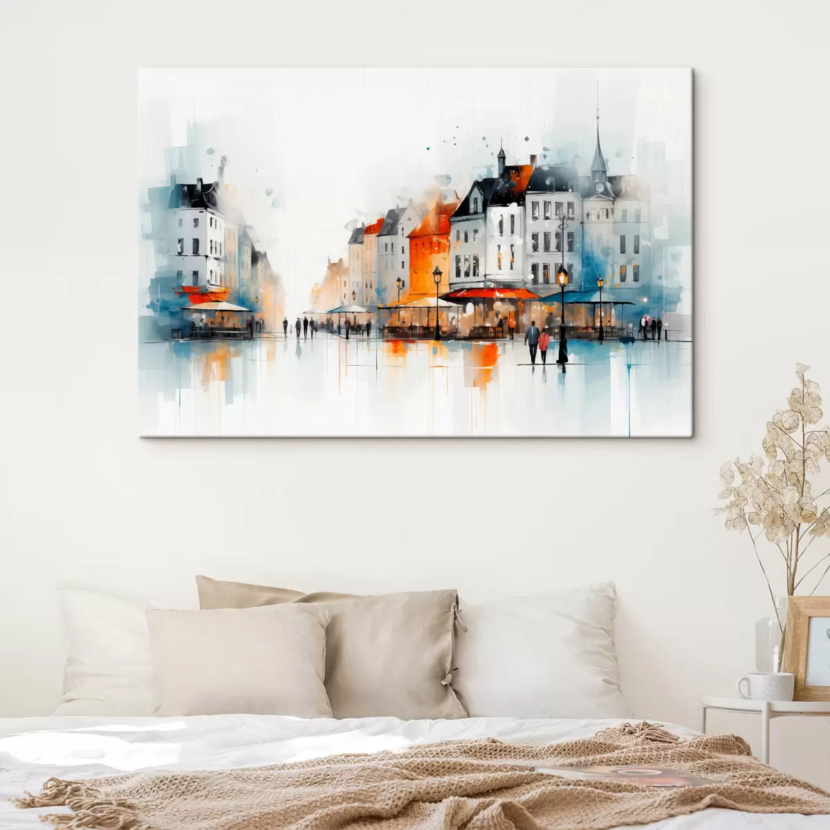 Tablouri Scenă de stradă cu clădiri și oameni în stil artistic s45050