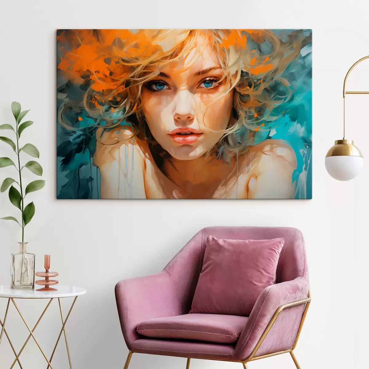 Tablouri Imagine feminină expresivă în stil abstract-realist s45061